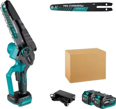Produktbild von YOFIDRA Mini-Kettensäge, 8-Zoll Klingen-Durchmesser, 3500W bürstenloser Motor, 2 Batteriepapierschachteln