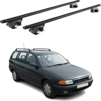 Image de Barres de toit transversales pour Opel Astra F G Break 1991-04 Alu Noir 2x ABE
