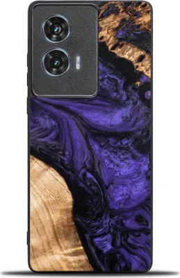 Image de Housse en bois Bewood Unique - Violet pour Motorola Edge 50 Fusion