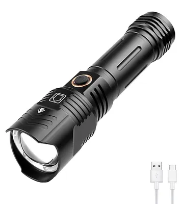 LED-Taschenlampe XHP90, 8000 Lumen, wiederaufladbar, zoombar, 5 Modi