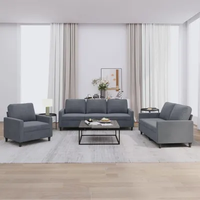 Obrázok produktu pre vidaXL 3-dielna sedacia súprava s vankúšmi Dark Grey Velvet