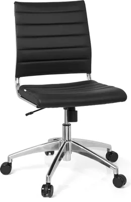 Produktbild von hjh OFFICE Profi Bürostuhl TRISHA Ergonomischer Schreibtischstuhl ohne Armlehnen Kunstleder Schwarz Drehstuhl für Büro, Zuhause