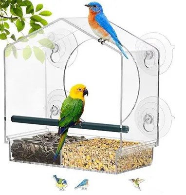 Produktbild von Famanu Vogelfutterhaus Fenster - Transparent mit Saugnäpfen