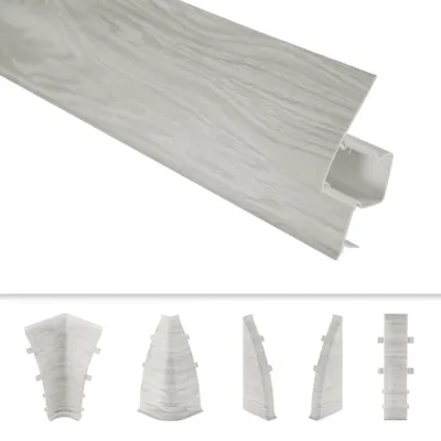 Produktbild von PVC Sockelleisten Sparpakete Fußbodenleisten 23x65mm Modern Kabelkanal