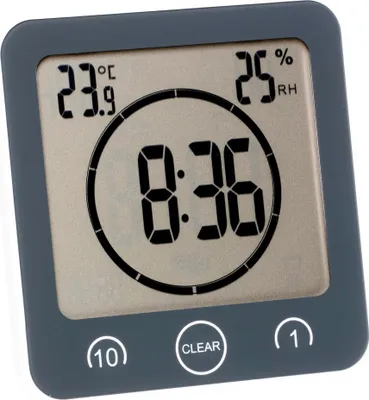 Produktbild von TFA Bad-/Kuechenuhr mit Timer Grau digital
