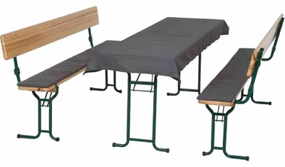 Produktbild von Gartenkissen Set 3-teilig für Partytentbank - Graue Baumwolle/Polyester