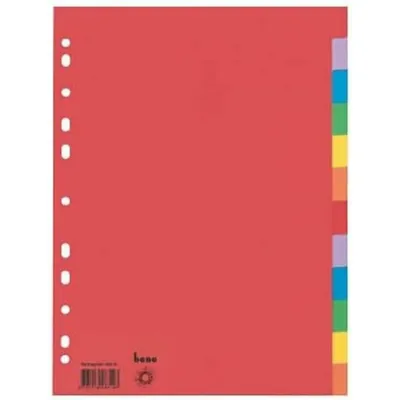 Produktbild von bene Ordnerregister DIN A4 Vollformat blanko farbig 12-teilig, 1 Satz