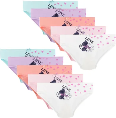 Produktbild von 10er Set Mädchen Slips - Katzen - Bunt