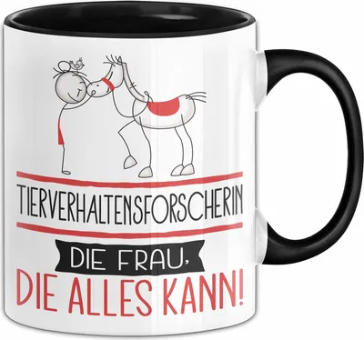 Produktbild von Tierverhaltensforscherin Geschenk Tasse Becher Die Frau Die Allen Kann Geschenkidee für eine Tierverhaltensforscherin Lustig (Schwarz)