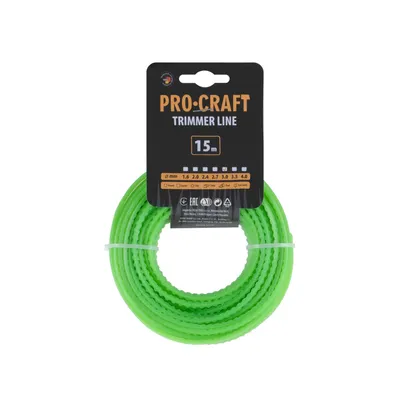 Obrázek produktu pro Struna žací (3mm) (15m) ozubená PROCRAFT KD-3/15
