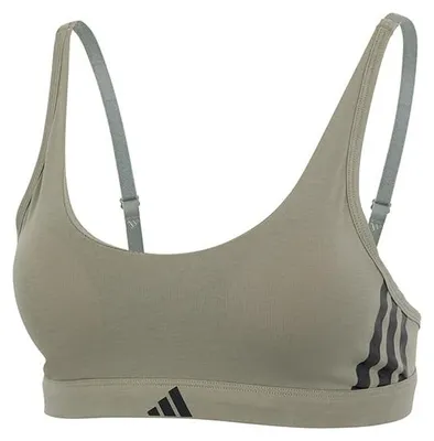 Productafbeelding van adidas dames sport-BH Scoop Bralette - Actieve essentials katoen, 3 strepen