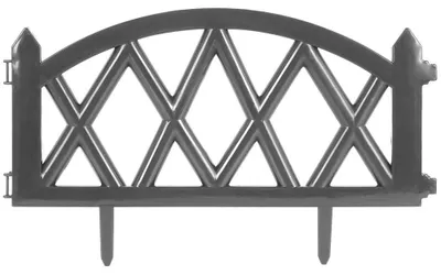 Obrázok produktu pre Plotový panel - ohraničovač záhonu - 50 x 30 cm - 6 kusov - plast - samostatný - sivý