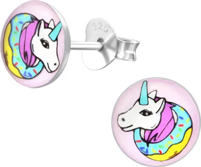 Produktbild von Ohrringe Ohrstecker 925 Sterling Silber Einhornkopf