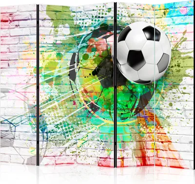 Produktbild von 5-teiliger Einseitiger Vlies Paravent - Colourful Sport II 225x172 cm Für Kinder i-B-0044-z-c