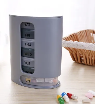 Produktbild von RHP 1 x Pillendose 7 Tage, wöchentliche Tablettenbox, 4 Fächer, morgens, mittags, abends, nachts, Pillenbox