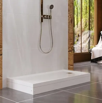 Produktbild von Duschwannen 80x130 ,Duschtasse 130x 80cm mit Füsse und Schürze..Extra Verstärkt Designer Duschwanne aus Sanitär Acry Marke Kreabad