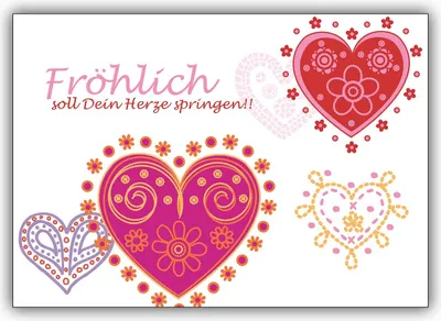 Produktbild von Liebevolle Geburtstags Klappkarte: Fröhlich soll Dein Herze springen