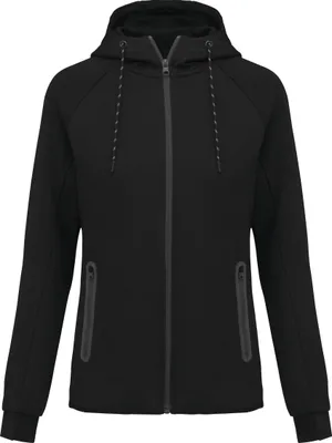 Produktbild von Proact Damen Zoodie Kapuzenpullover Sweatjacke Sweatshirt Basic Sport, Größe:2XL, Farbe:Schwarz