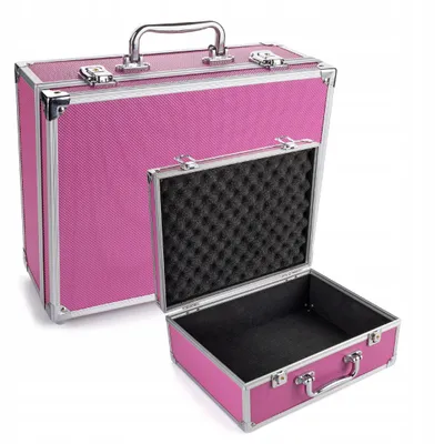 Zdjęcie produktu dla Walizka aluminiowa Pink sprzęt makeup kosmetyczka