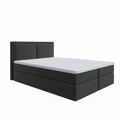 Produktbild von Bett, Boxspringbett SUZI mit Bettkästen und T25 Topper, Doppelbett, Stauraum, Schlafzimmer, Polsterbett, 180x200 cm. (Schwarz - Itaka 15)