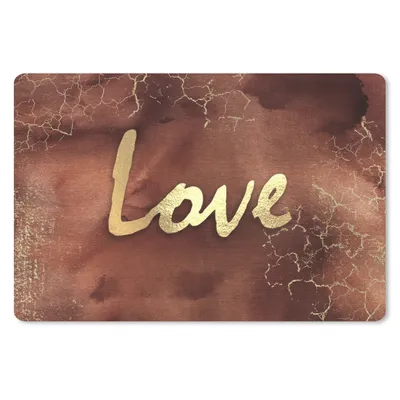 Produktbild von MuchoWow® Mauspad Mousepad Zitat - Liebe - Braun - Gold 27x18 cm - Mousepads - Maus Mat - Pad - Mausunterlage - Büroartikel - Desk Matten