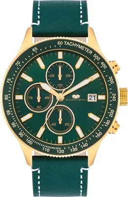 Produktbild von Rhodenwald   Söhne Armband-Uhr Karthago II Gelbgold Echtleder Grün 10010324