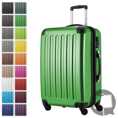 Produktbild von HAUPTSTADTKOFFER Alex - Hartschalen-Koffer erweiterbar mit 4 Rollen Check-In Trolley Reisekoffer mit Dehnfalte Check-In Gepäck 158cm Hardcase Luggage 65 cm, 74 Liter,Grün
