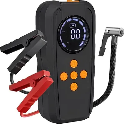 Produktbild von Avizar, Auto-Starthilfe mit Kompressor & LED 6000 mAh, Schwarz