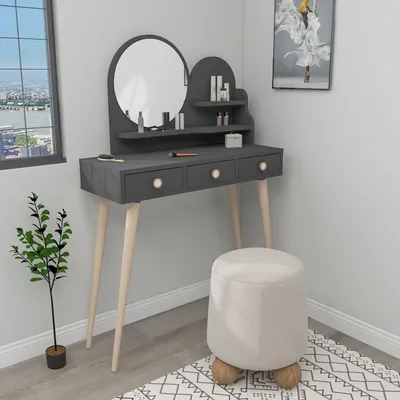 Produktbild von Skye Decor, Ruges - Anthracite, Schminktische, Anthrazit, 130,8 x 74 x 35 cm