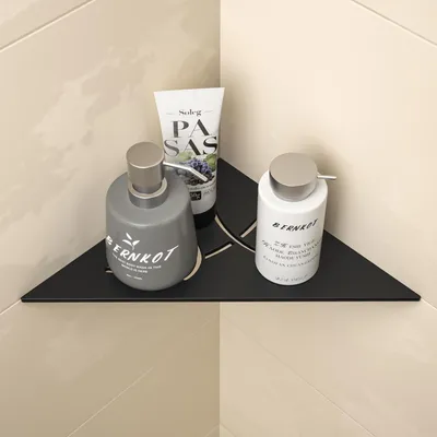 Image de Étagère de douche en acier inoxydable SUS304, finition noir mat, dimensions 254 mm, quantité : 1 pièce