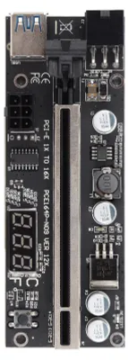 Image de Carte d'adaptation PCIe avec affichage de la température, carte riser PCIe avec adaptateur 1x et câble d'extension 1x vers 16x