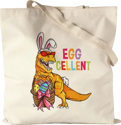 Produktbild von Egg-Cellent Jutebeutel Stoffbeutel Canvas Dino Dinosaurier Ostergeschenk T-Rex