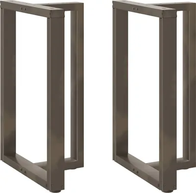 Immagine prodotto di Gambe per tavolo da bar a forma di T 2 pz nere 60x35x(90-91) cm in acciaio