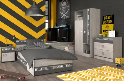 Produktbild von Jugendzimmer Fabric 20 mit Gamertisch 6 teilig Gaming Zimmer von Parisot