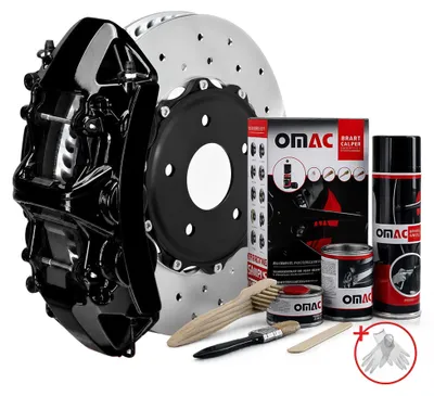 Produktbild von OMAC Bremssattellack Bremssattelfarbe New York Schwarz Glänz Auto Lack Set, KI-generiertes Bild