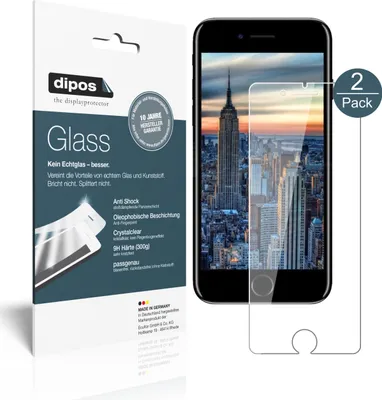 Produktbild von 2x ochranná fólie pro Apple iPhone SE (2020) - anti-shock 9H fólie dipos Glass plastové sklo