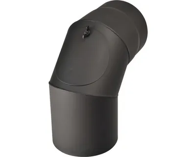 Obrázek produktu pro Koleno kouřové 120/90 mm s otvorem černé silnostěnné