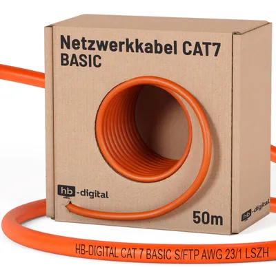 Immagine prodotto di Cavo di rete cat 7 - Cavo di installazione - 50 m - S/FTP - Arancione