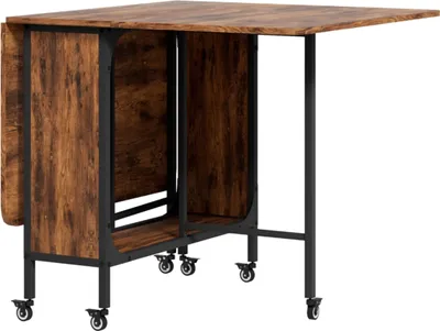 Produktbild von Klappbarer Esstisch, Mobiler Klapptisch für 6 Personen, mit Ablage, bis 50 kg belastbar, 130 x 80 x 74 cm, Rotbraun,