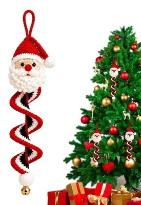 Immagine prodotto di Kit per realizzare decorazioni natalizie all'uncinetto a forma di spirale, completo di filato e uncinetto. Decorazioni per l'albero di Natale, ideali per adulti
