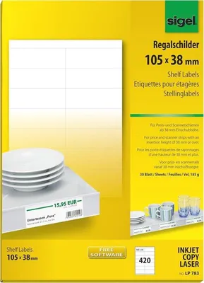 Productafbeelding van Plankborden 105x38 mm, 420 stuks - Wit, PC-beschrijfbaar