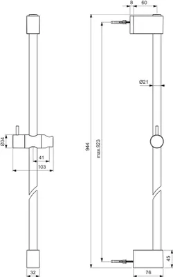 Productafbeelding van Ideal Standard Idealrain douchestang, 94,4 cm