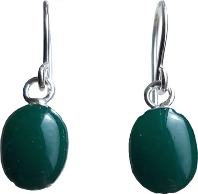 Produktbild von Damen Ohrringe mit dunkel-Grünem Stein aus 925 er Sterling Silber