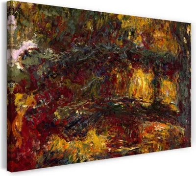 Produktbild von Leinwandbild (80x60cm): Claude Monet - Japanische Brücke über den Seerosenteich (1920-1924), echter Holz-Keilrahmen inkl. Aufhänger, handgefertigt in Deutschland