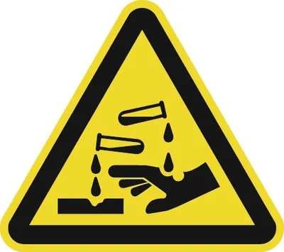 Immagine prodotto di Segnale di avvertimento ASR A1.3/DIN EN ISO 7010 200 mm Sostanze corrosive Pellicola