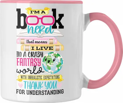 Produktbild von Trendation - Leseratte Geschenk Tasse I'm A Book Nerd Bücher Lesen Bücherwurm Geschenk Spruch Lesen (Rosa)