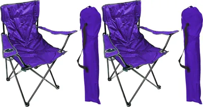 2'er Set Campingstuhl Anglerstuhl Regiestuhl Lila Getränkehalter und Tasche
