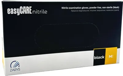 Produktbild von ZARYS Puderfreie Nitrilhandschuhe 100 Stück Schwarz - M