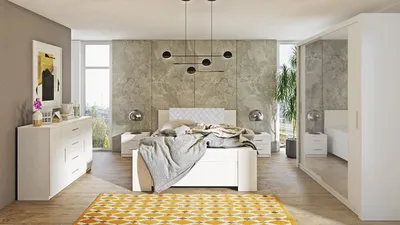 Obrázok produktu pre Spálňová zostava s posteľou 160x200 CORTLAND 6 - biela / biela