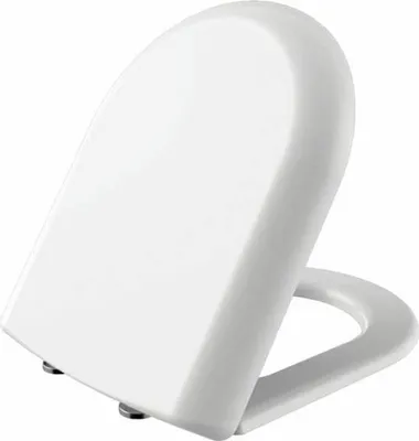 A white toilet seat is shown from a diagonal angle against a white background.